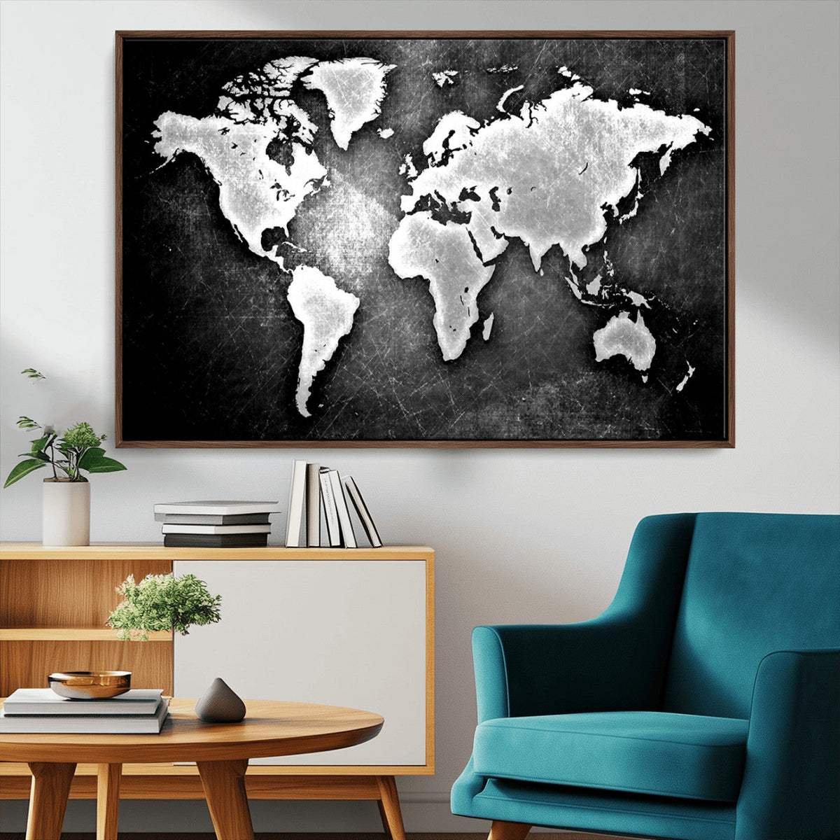 World Map Wall Art Canvas Print – Framed Wall Art for