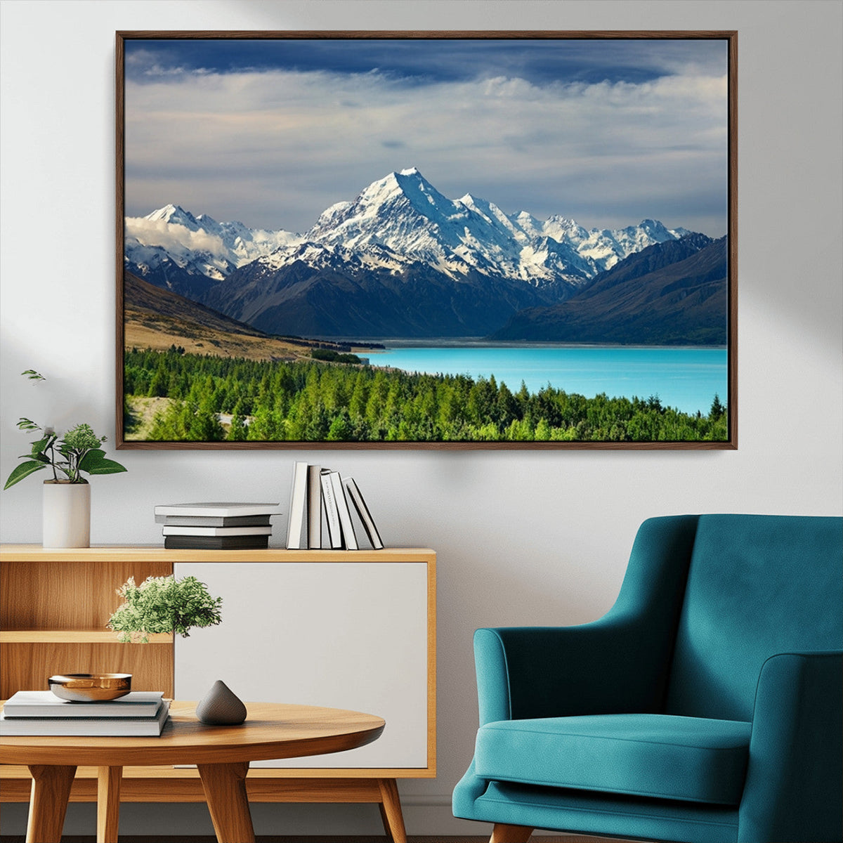Mount Cook and Lake Pukaki Canvas Wall Art Print – Majestic