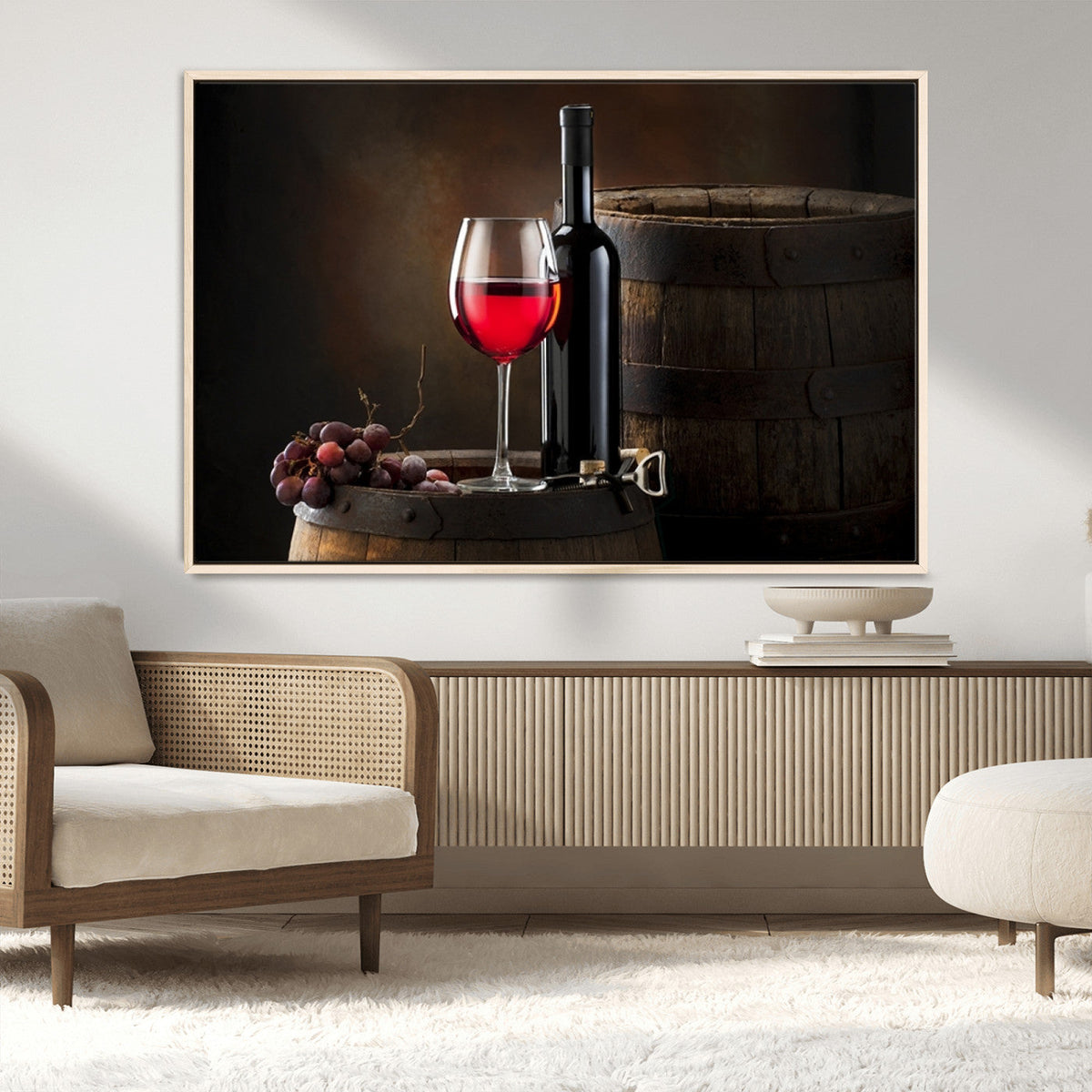 Red Wine and Bottle Canvas Print
