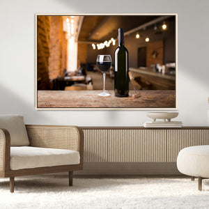 Wine and Bottle Wall Art Canvas Print