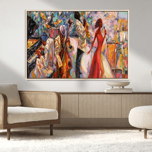 Abstract Afro American Jazz Canvas Wall Art | Music-Inspired