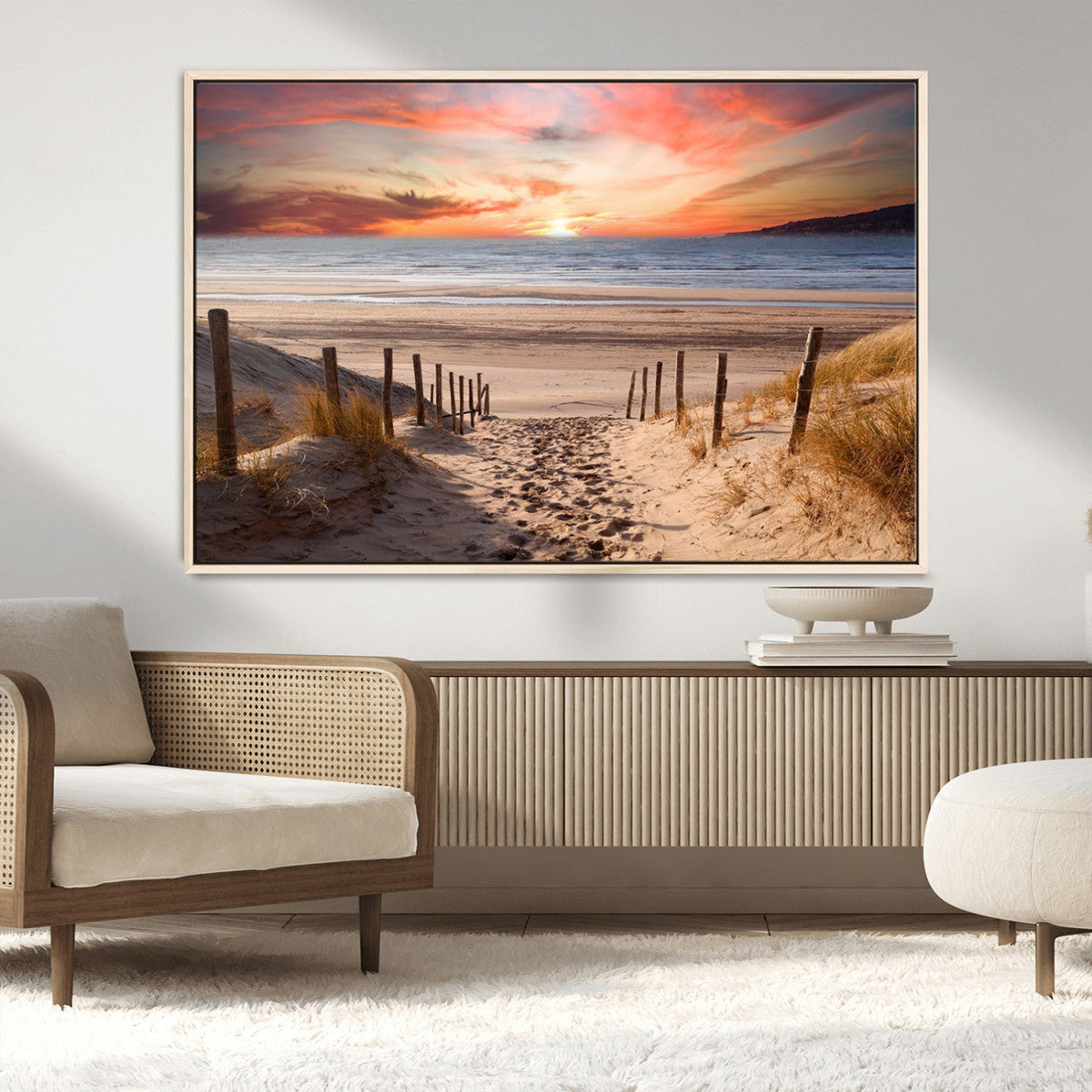 Sunset on the Sea Wall Art Canvas Print
