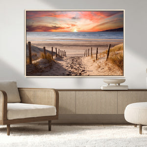 Sunset on the Sea Wall Art Canvas Print