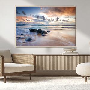 Serene Weather On The Beach Wall Art Canvas Print