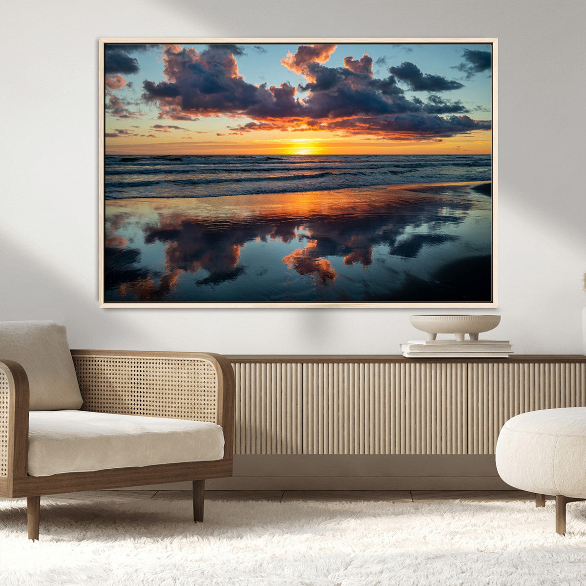 Beach Sunset Print - Stunning Ocean Canvas Artwork with