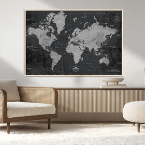 World Map Canvas Print – Detailed Map of the World Wall Art