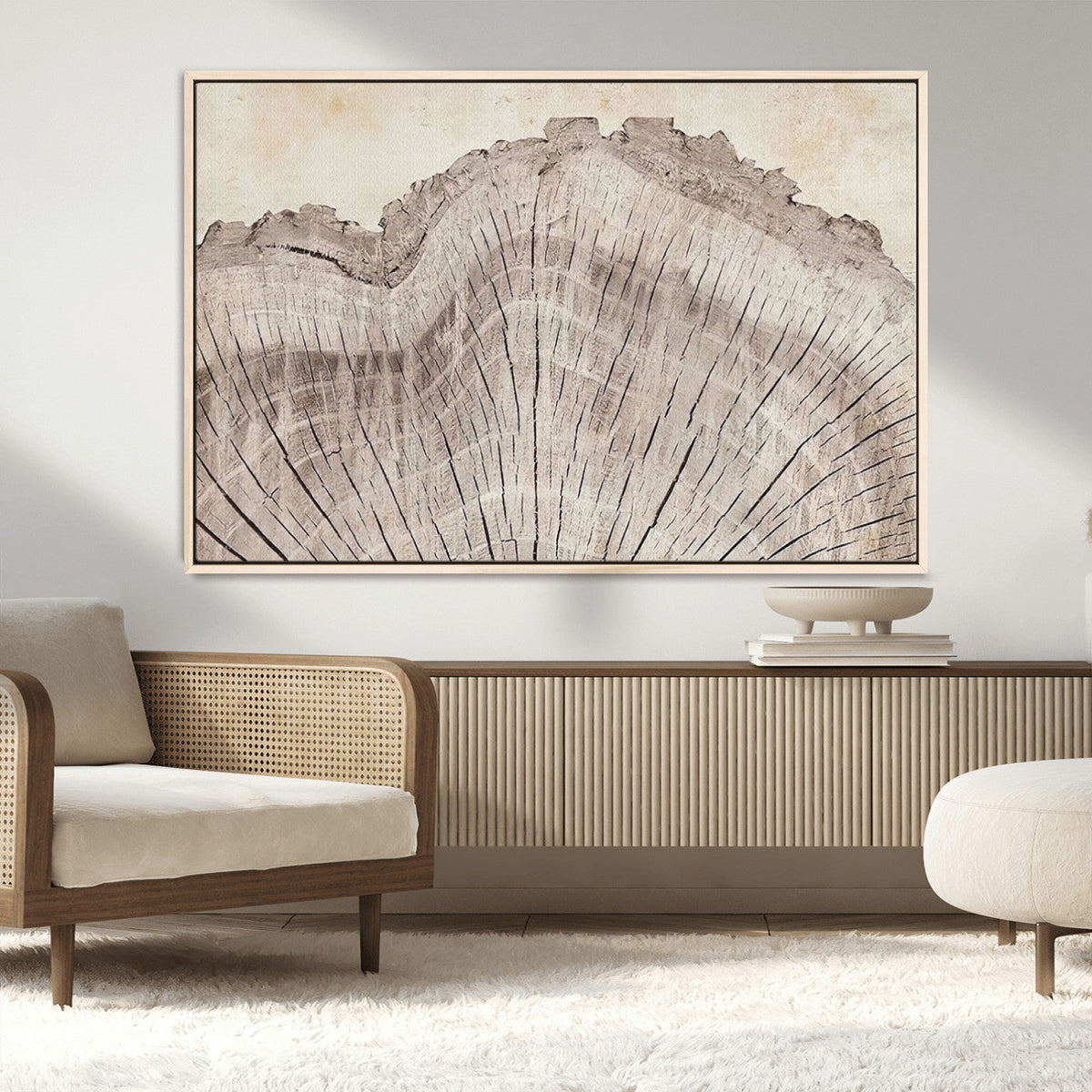 Tree Ring Wall Art Triptych, Rustic Wood Ring Canvas Print,
