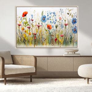 Colorful Wildflower Canvas Wall Art - Vibrant Floral