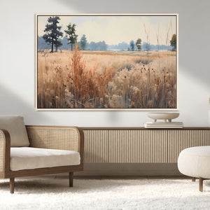 Golden Fields Canvas Wall Art Print – Serene Landscape of