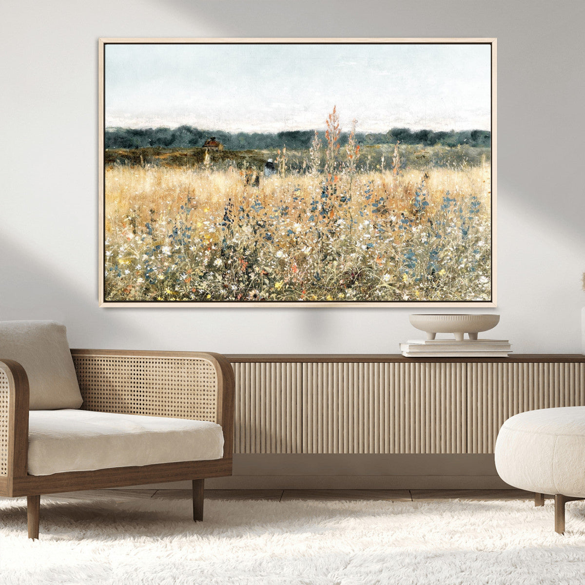 Wildflower Field Wall Art Canvas | Nature-Inspired Landscape