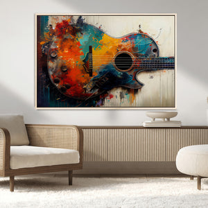 Abstract Guitar Wall Art Canvas | Vibrant Music-Inspired Art