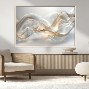 Abstract art Grey and Gold Lines Wall Art