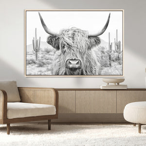 Rustic Charm | Cow Longhorn Black White Bighorn Wall Art