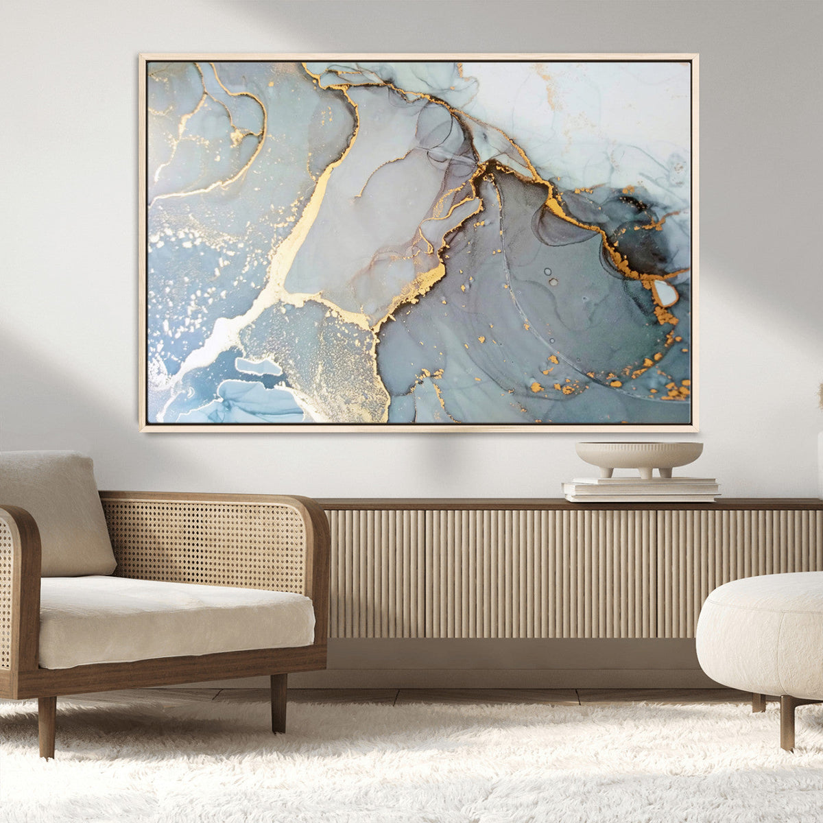 Large Abstract Marble Wall Art Canvas Print for Living Room