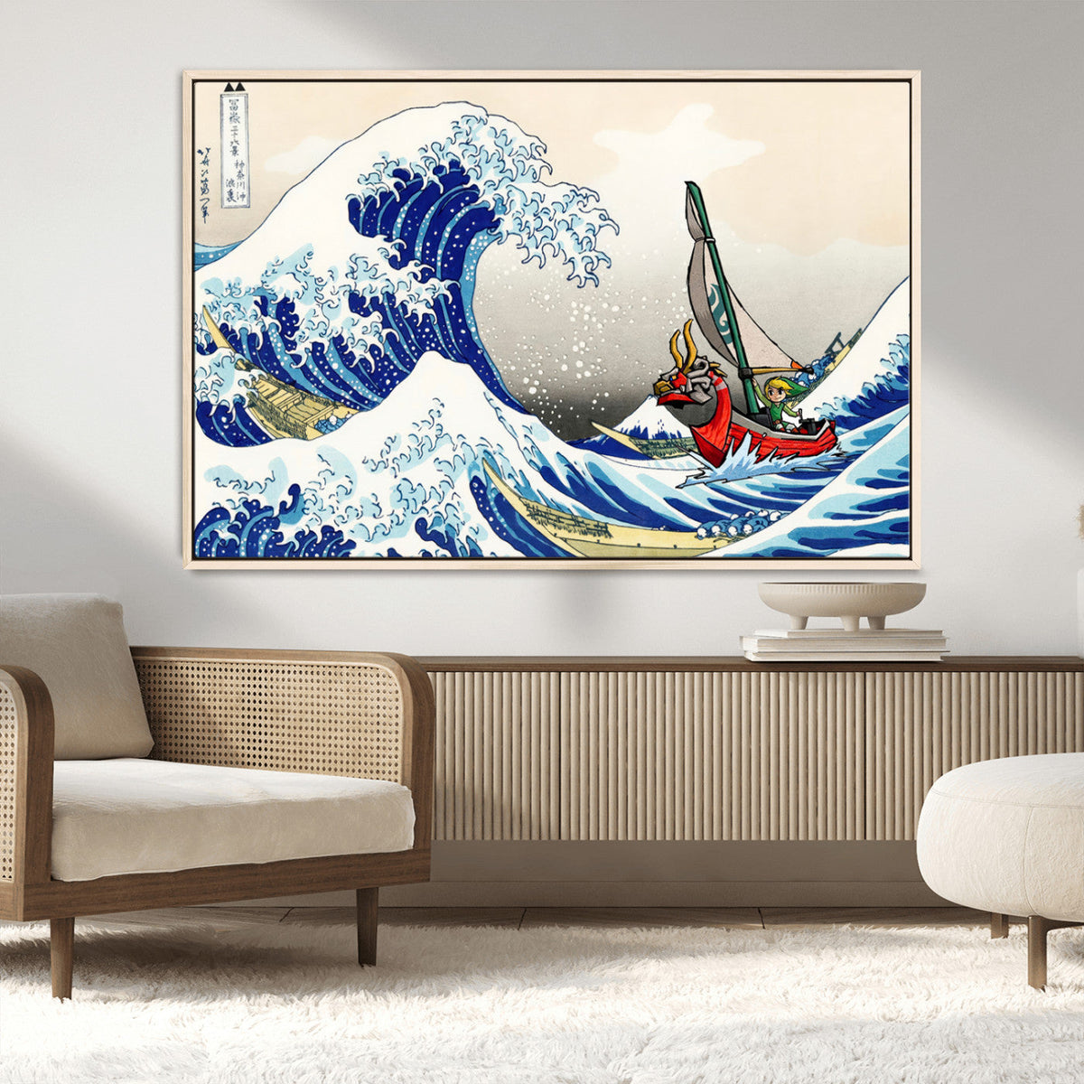 Katsushika Hokusai Kanagawa Giant Wave Wall Art Canvas Print