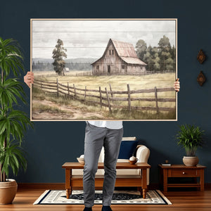 Rustic Farmhouse Barn Wall Art | 3-Panel Framed Gallery Wrap