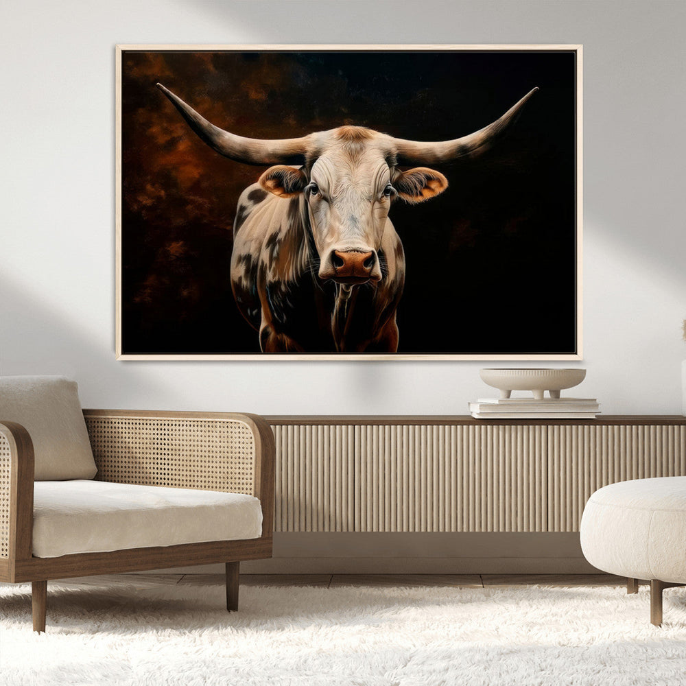 Texas Longhorn Wall Art | 3-Panel Large Texas Longhorn