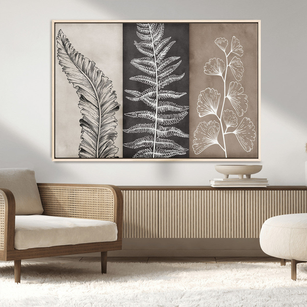 Minimalist Botanical Wall Art Canvas Print, Framed and Ready