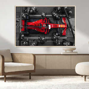 Ferrari Pit Stop Canvas Wall Art – Precision and Speed