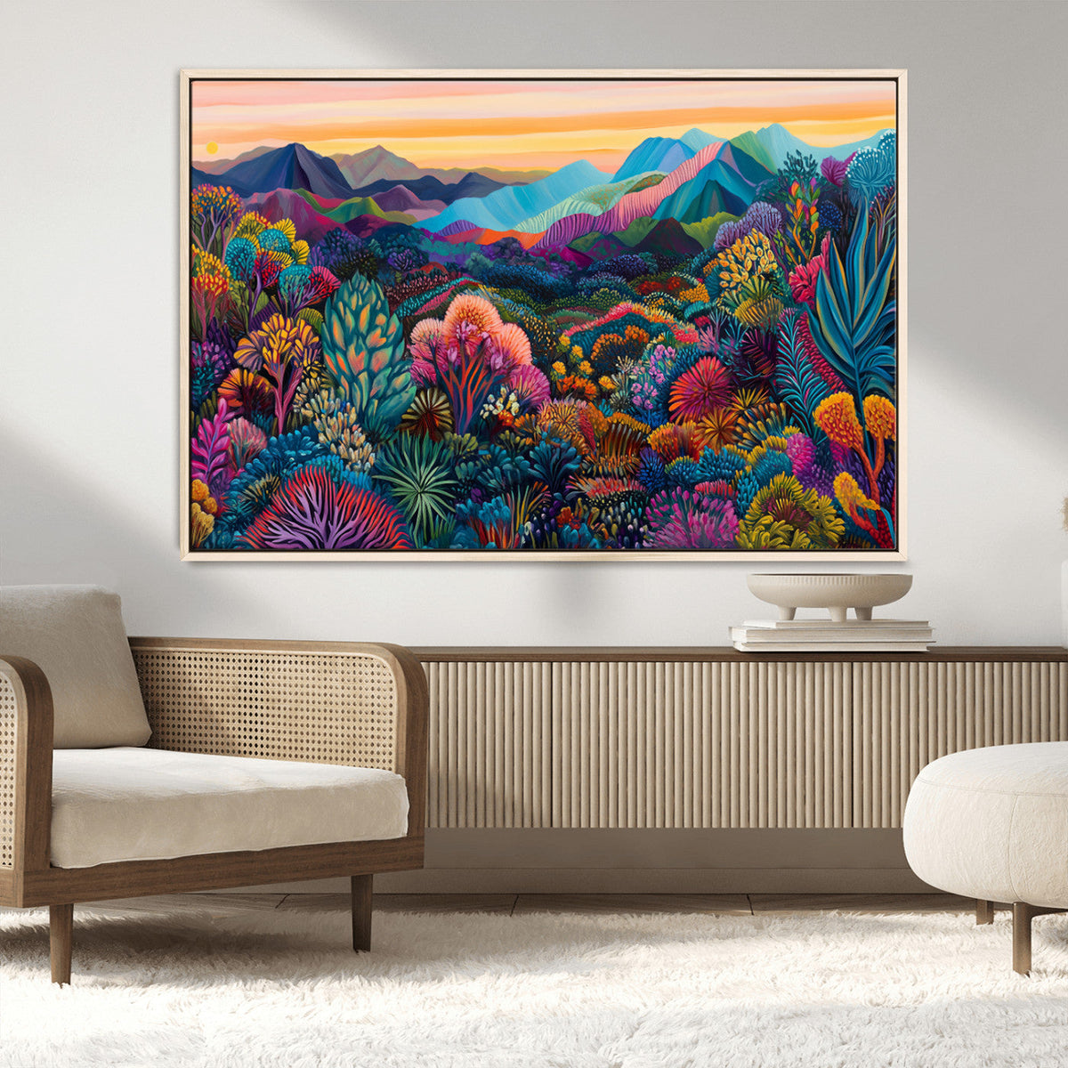 Colorful Abstract Landscape Wall Art Print Canvas - Vibrant