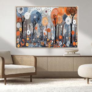 Abstract Winter Landscape Canvas Wall Art Print - Large