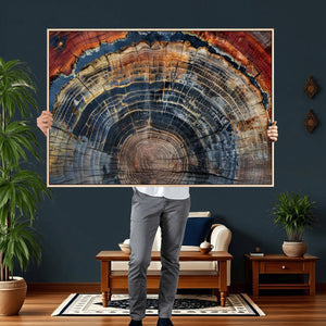 Abstract Tree Ring Wall Art Canvas Print