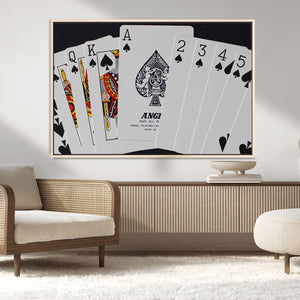Poker Wall Art - Playing Cards Canvas Wall Art Print - Ace