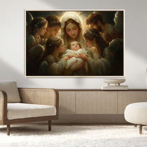 Mary Jesus Canvas Wall Art Print - Madonna and Child with