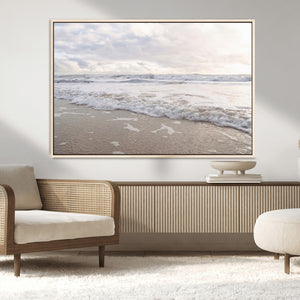 Ocean Waves Wall Art Canvas Print – Framed Coastal Shoreline