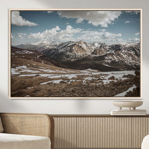 Mountain Landscape Wall Art Canvas Print – Framed Snowy