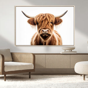 Scottish Highland Cow Canvas Print, Framed Highland Cow