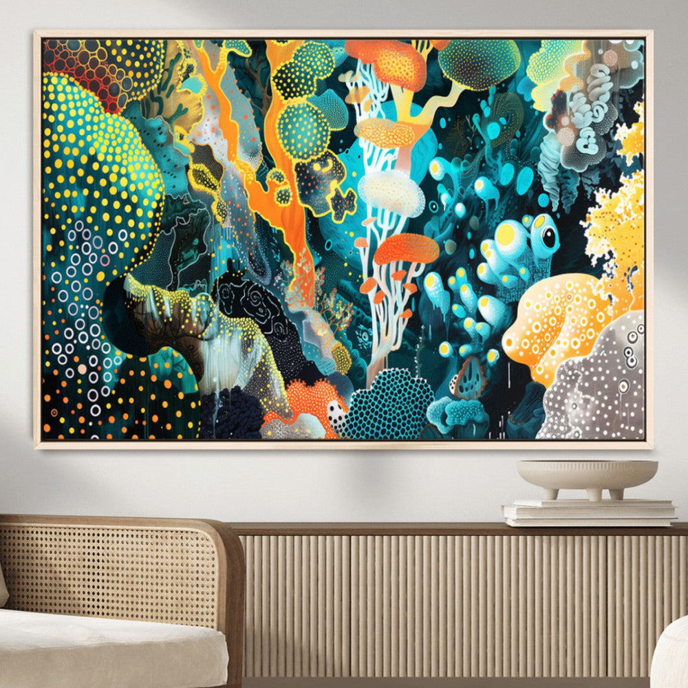 Vivid Underwater Coral Reef Wall Art Canvas Print,