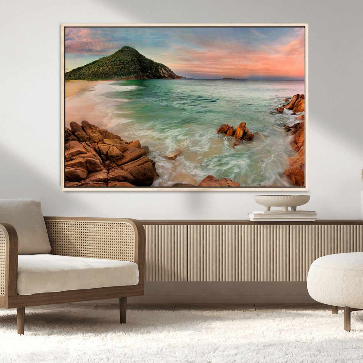 Coastal Landscape Wall Art Canvas Print – Rocky Shore and