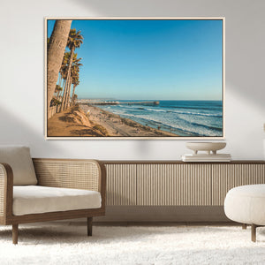 Scenic Beach Wall Art Canvas Print – Tall Palm Trees, Sandy