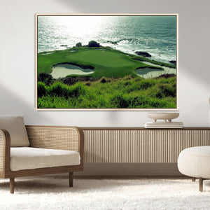 Coastal Golf Course Wall Art Canvas Print – Scenic Green