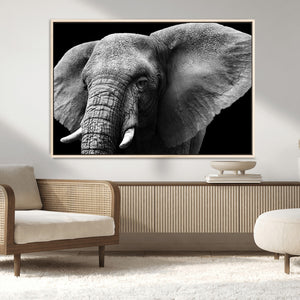 Big Elephant Close Up Wall Art Canvas Print