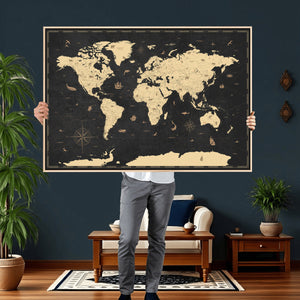 World Map Canvas Print – Detailed Map of the World Wall Art