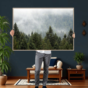 Misty Mountain Forest Wall Art Canvas Print