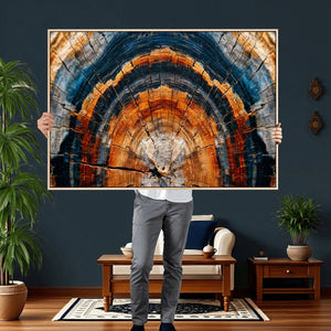 Abstract Wood Grain Canvas Print, Tree Ring Pattern Wall