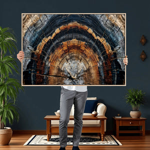 Abstract Wood Grain Canvas Print, Tree Ring Pattern Wall