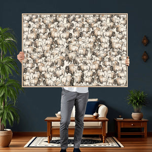 American Bison Canvas Print - Abstract Buffalo Wall Art