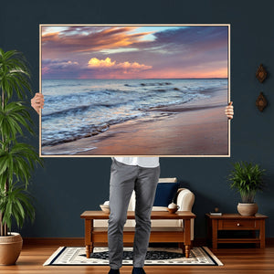 Ocean Sunset Wall Art Canvas Print – Coastal Beach