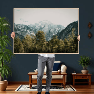 Mountain Forest Wall Art Canvas Print, Alpine Landscape