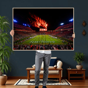 Auburn Stadium Wall Art Canvas Print, College Football Night