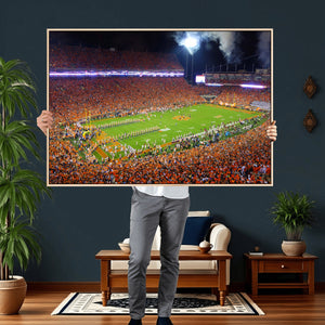 Clemson Football Stadium Wall Art Canvas Print, College