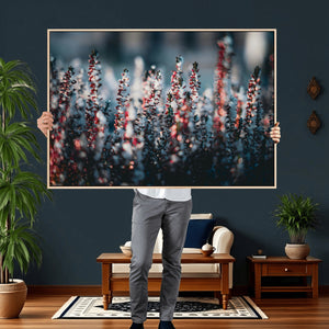 Winter Heather Wall Art Canvas Print, Frosted Floral Nature