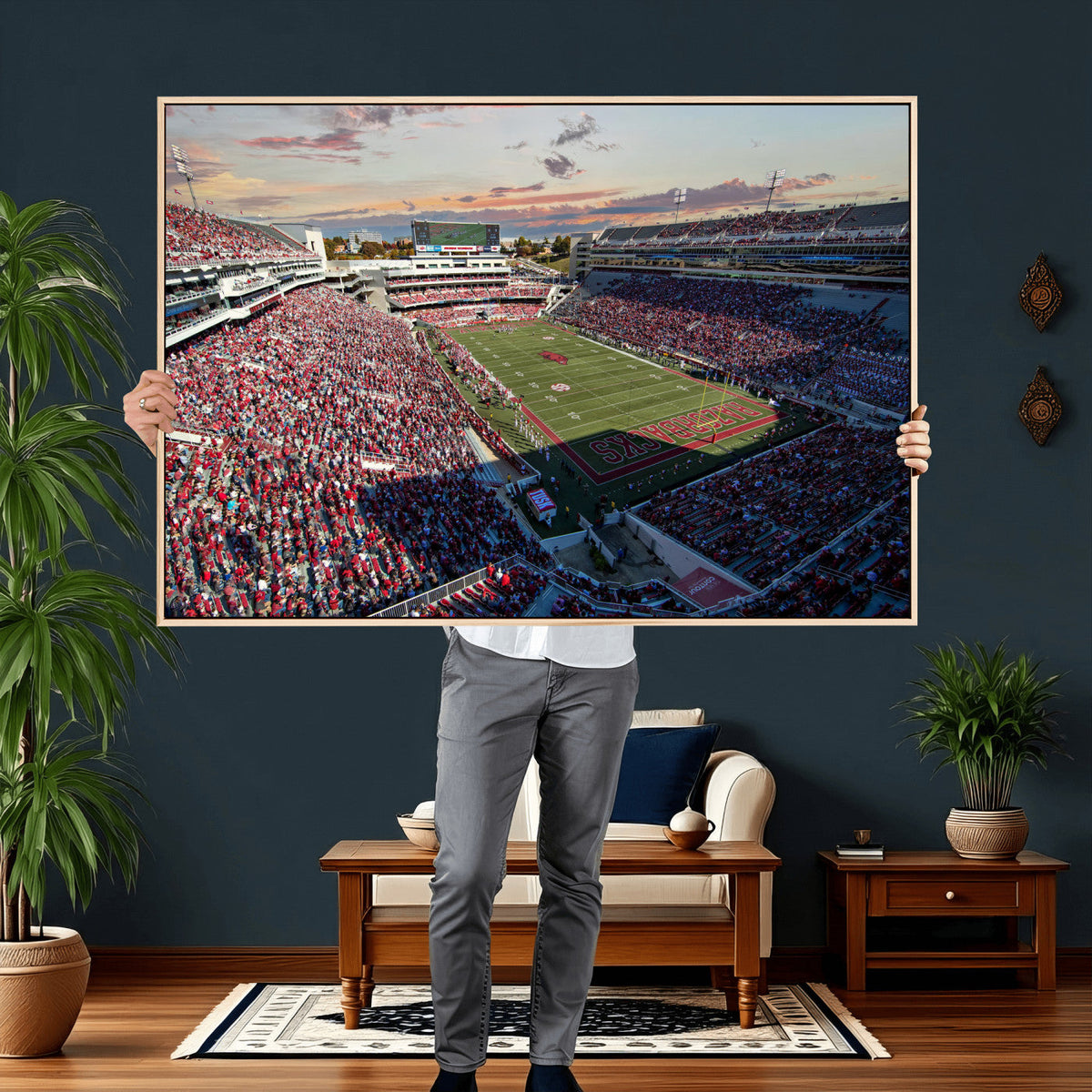Donald W. Reynolds Razorback Stadium Wall Art Canvas Print –