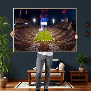 Oklahoma Memorial Stadium Wall Art Canvas Print – Oklahoma