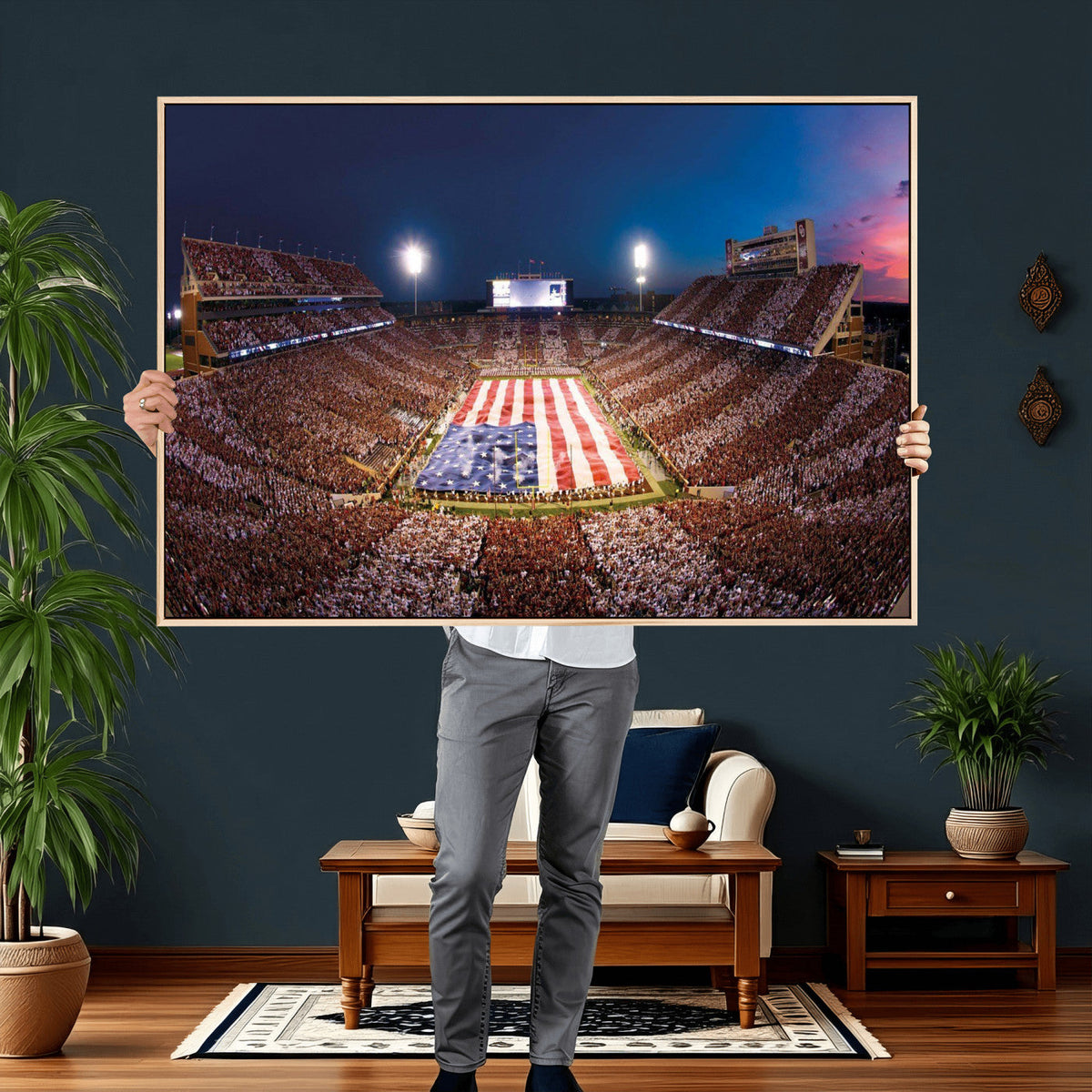 Oklahoma Memorial Stadium Wall Art Canvas Print – Oklahoma