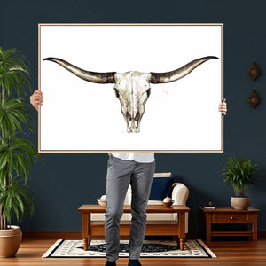 Longhorn Skull Wall Art Canvas Print – Rustic Western